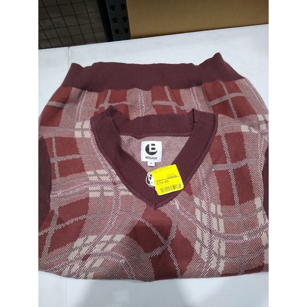 Brigade, Warped Tartan Knit Vest, M